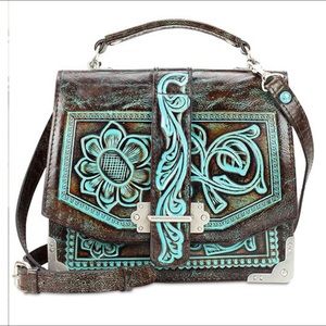 Patricia Nash Stella Turquoise Leather ShoulderBag